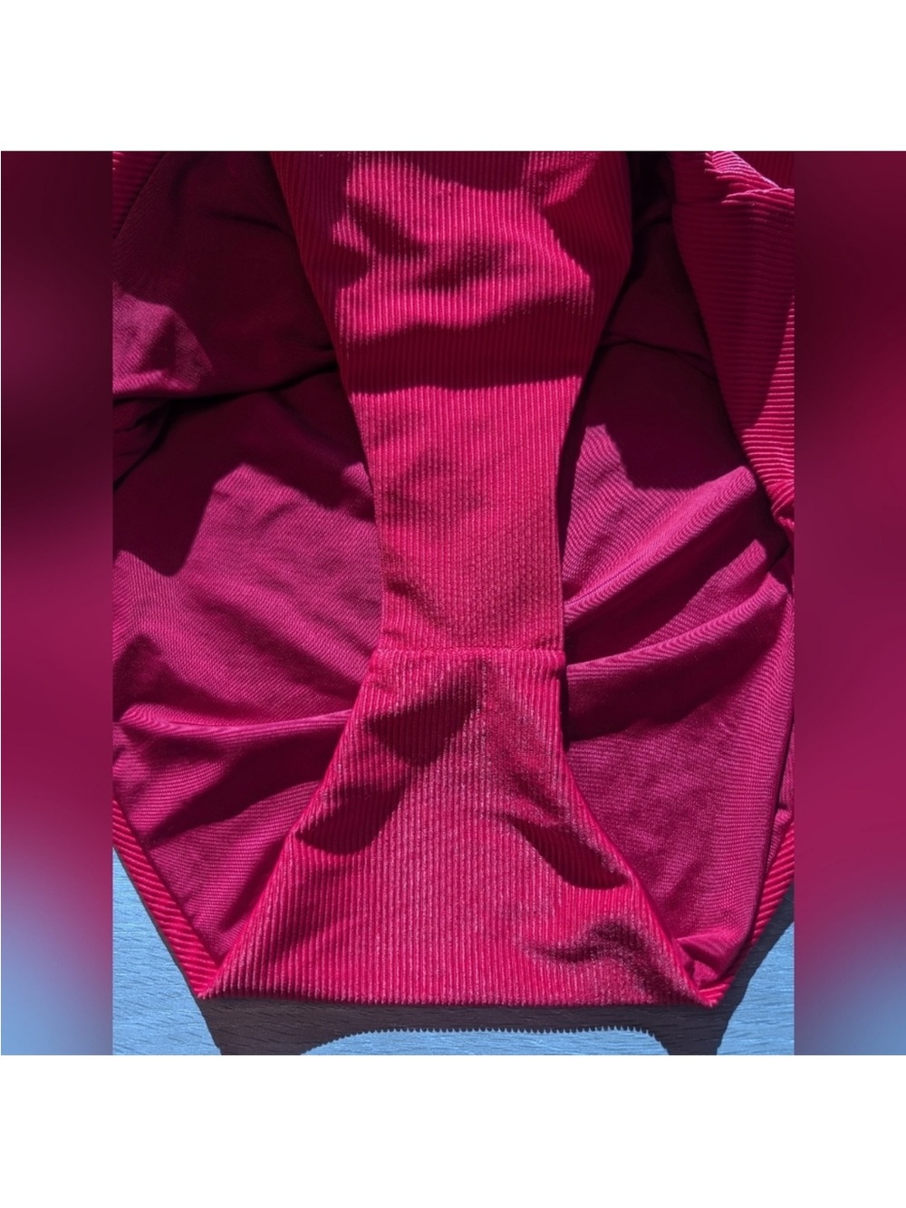Beach Riot Red Ribbed Tie Shoulder Square Neck Cheeky One-Piece Sydney Swimsuit - Picture 4 of 6